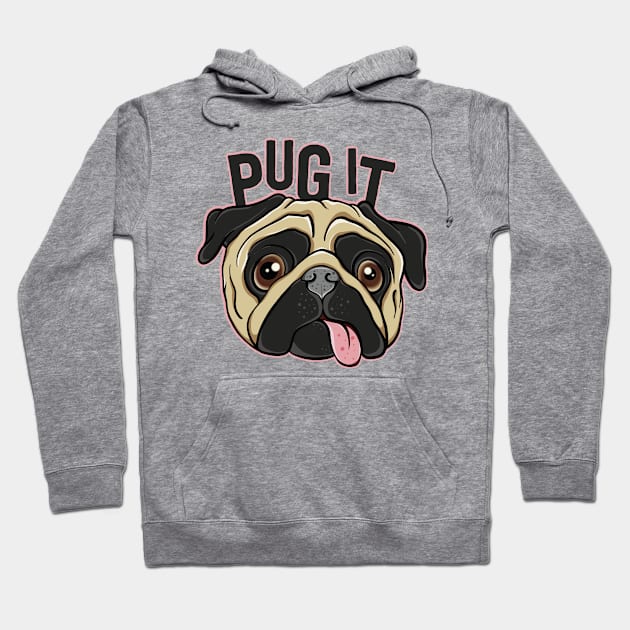 Potato Dog Sarcastic Quote Funny Pug Face Hoodie by August Design